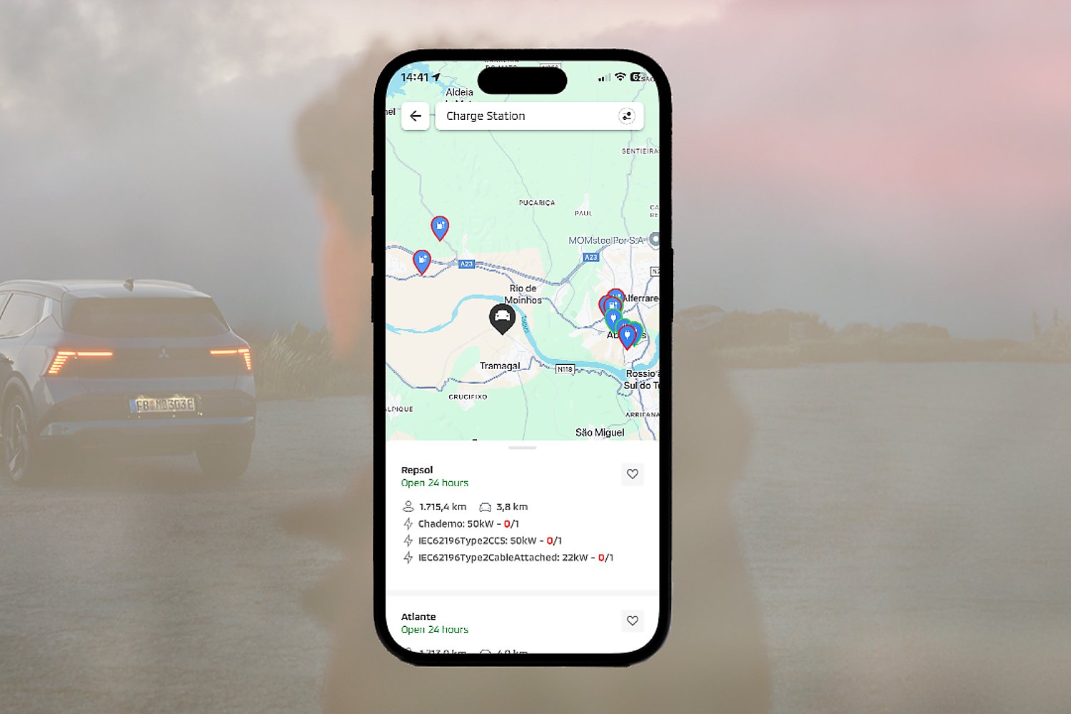 Nové Mitsubishi Eclipse Cross BEV - mapa nabíjecích stanic