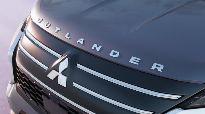 Nové Mitsubishi OUTLANDER PHEV - nápis Outlander na přední kapotu